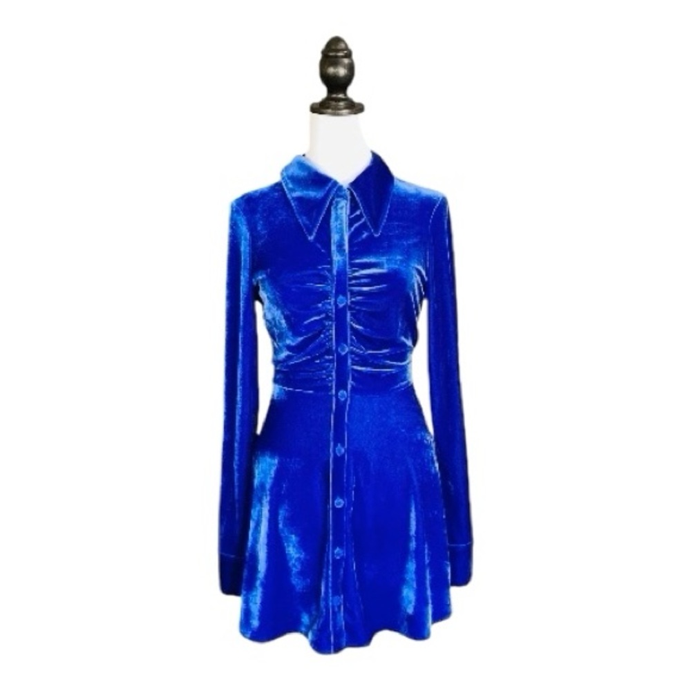Urban Outfitters 70s Style Retro Indie Sleaze Coquette Velvet Maximalism Dress M - Picture 2 of 8